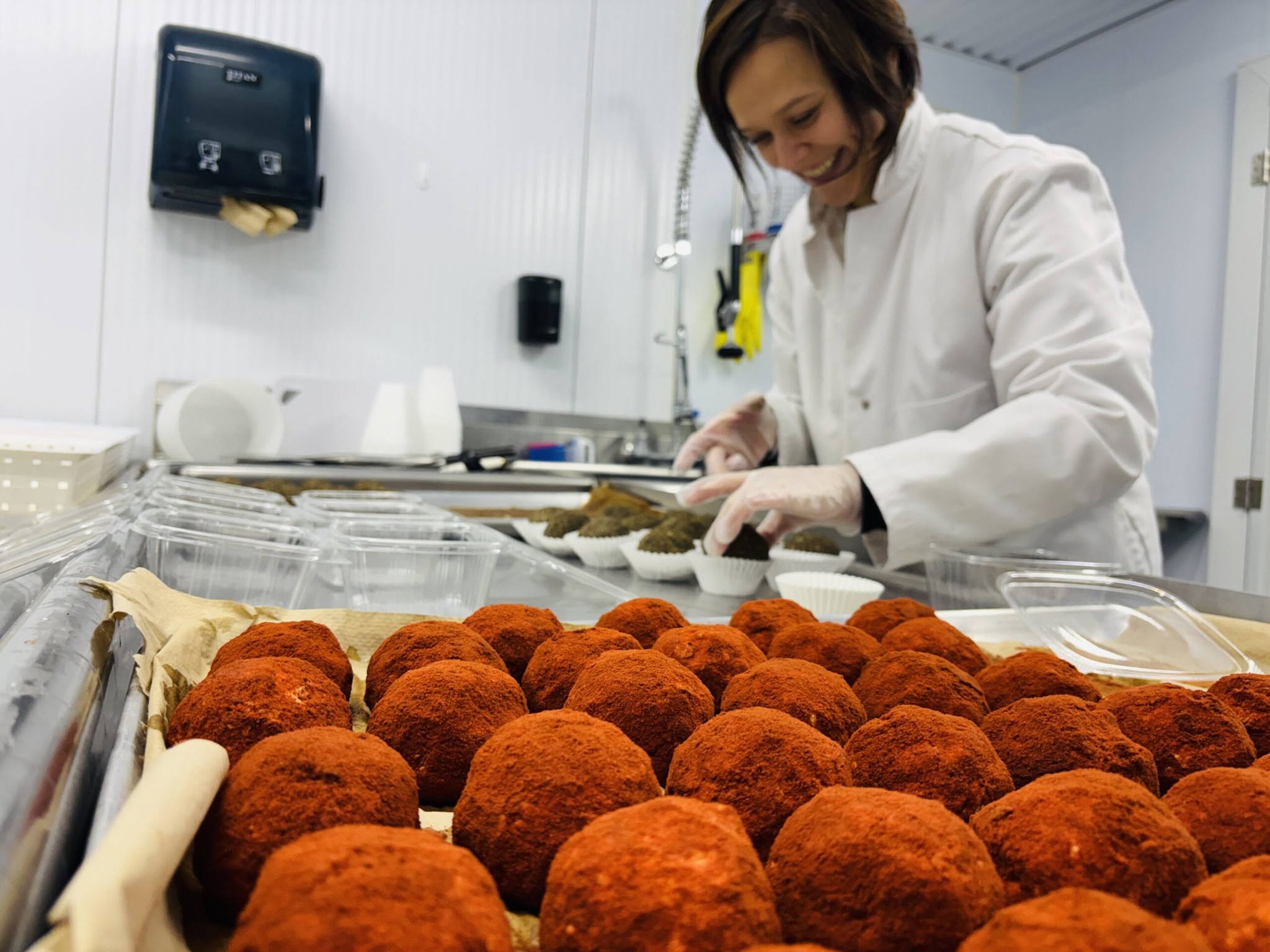 Preparing sheep milk cheese bites